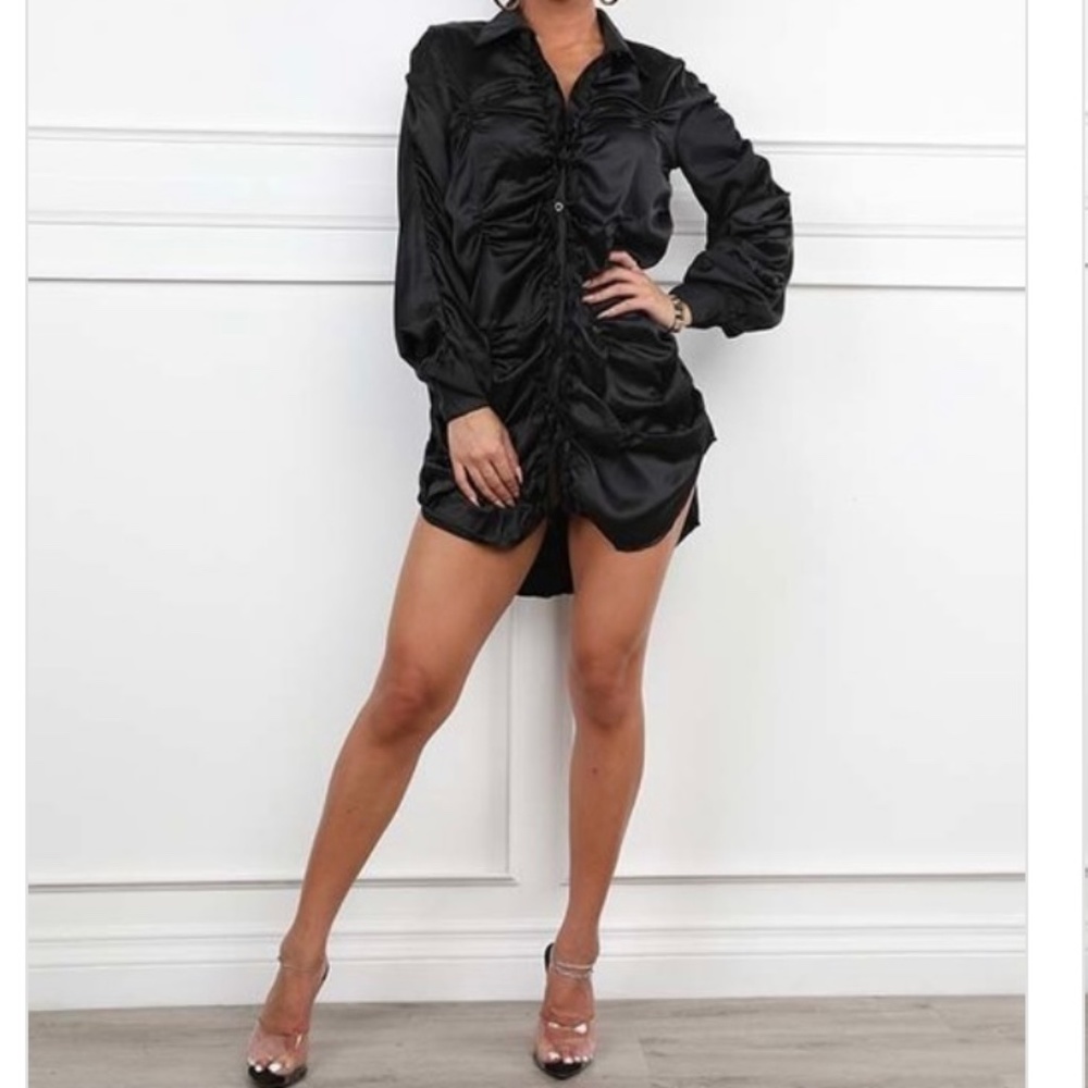 Black Satin Minidress